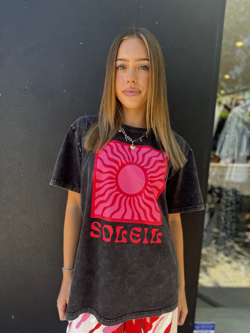 SOLEIL TEE CHARCOAL