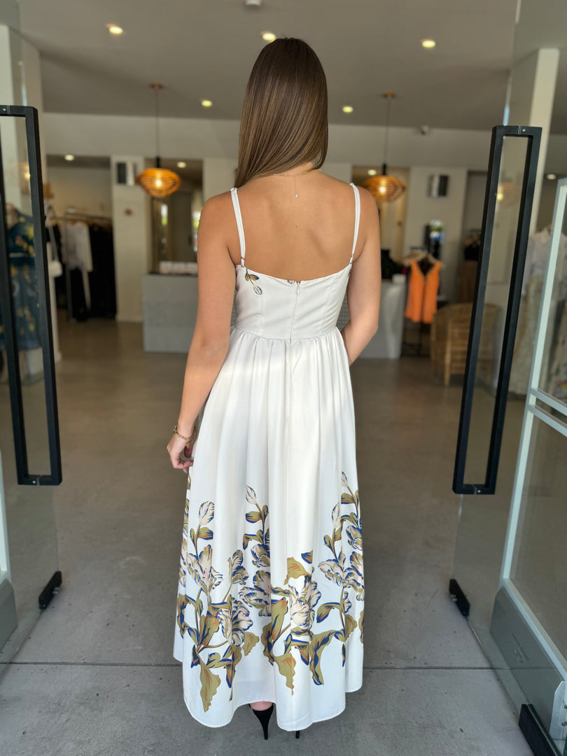 FLOURISH FLARED MIDI DRESS