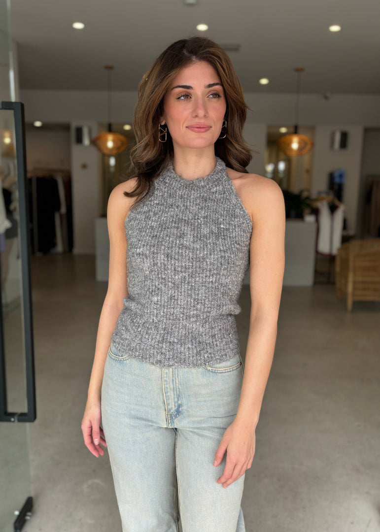 SAMARA TOP GREY MARLE