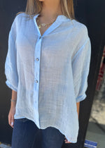 Load image into Gallery viewer, INDYA LINEN SHIRT - BABY BLUE
