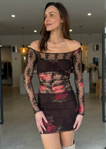 Load image into Gallery viewer, DESERT ROSE LS MINI DRESS
