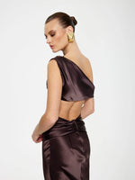 Load image into Gallery viewer, PEREZ SKIRT TOP SET - CHOCOLATE
