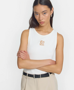 Load image into Gallery viewer, V &amp; W CUT OUT TANK - IVORY
