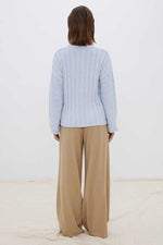 Load image into Gallery viewer, LACED SWEATER - DAWN BLUE
