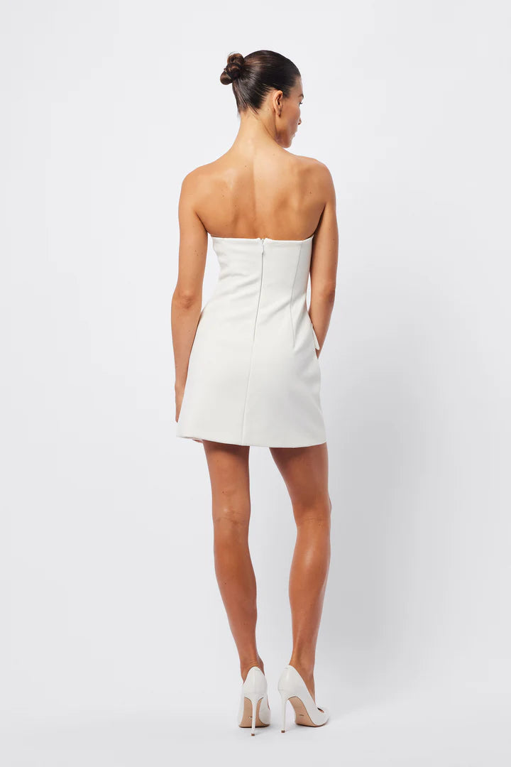 LINEAR MINI DRESS - WHITE