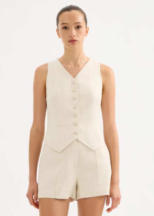 LOGAN TAILORED VEST - BONE