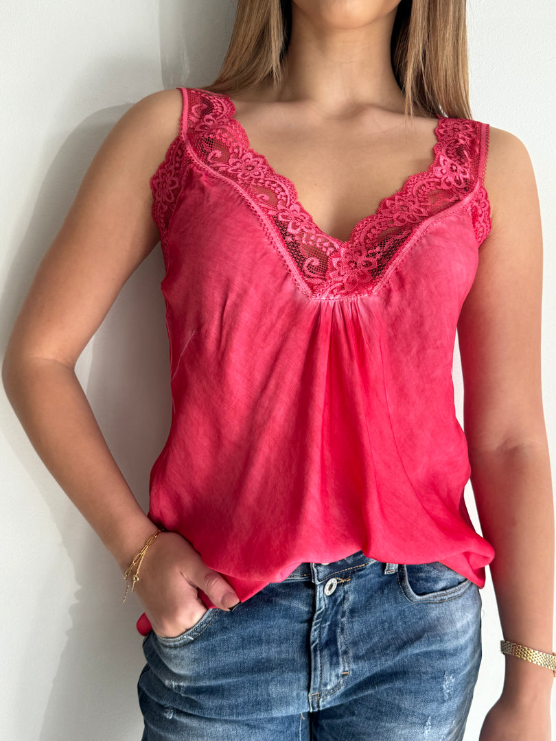 LACE CAMI - STRAWBERRY