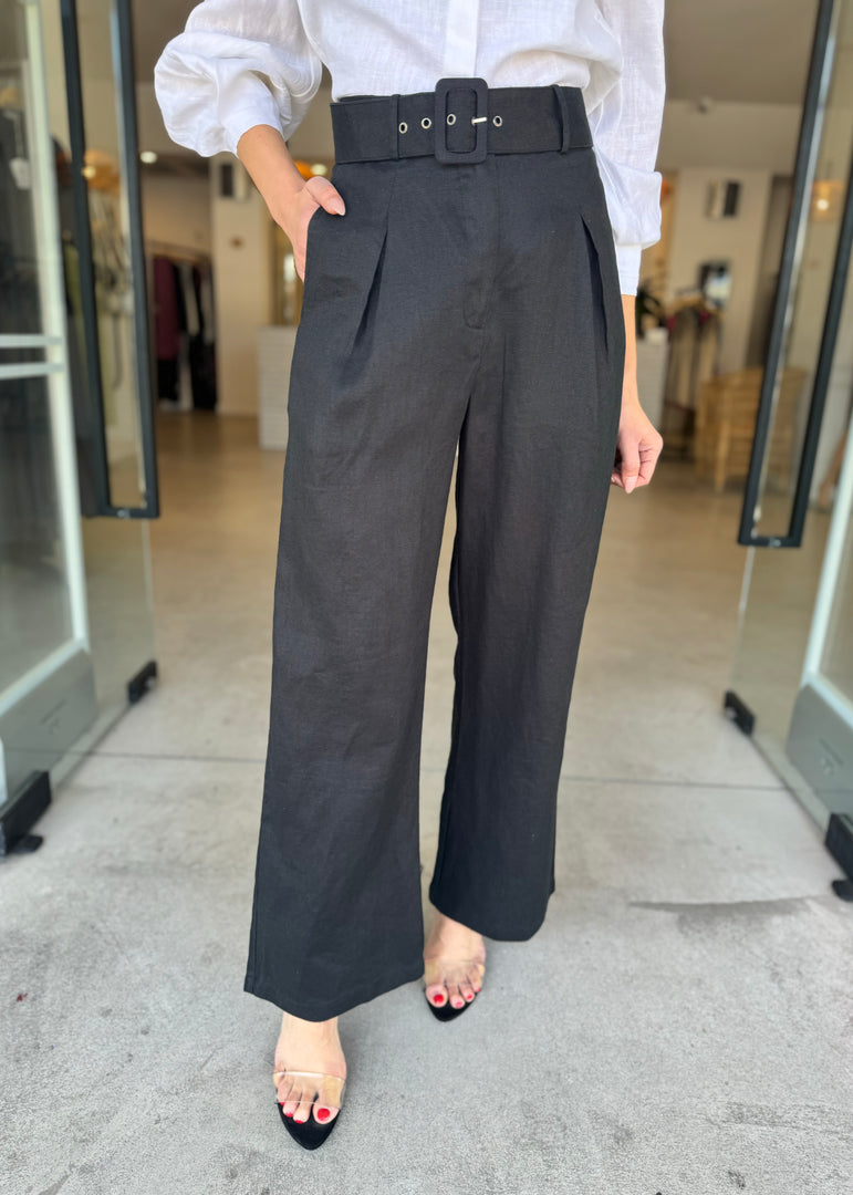 KATRINA LINEN PANT - BLACK