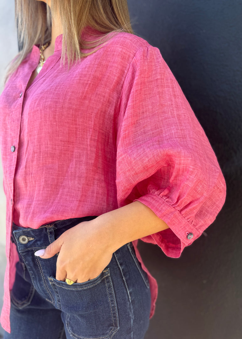 INDYA LINEN SHIRT MAGENTA