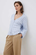 Load image into Gallery viewer, LACED SWEATER - DAWN BLUE
