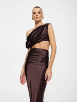 Load image into Gallery viewer, PEREZ SKIRT TOP SET - CHOCOLATE
