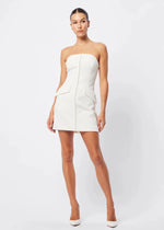 Load image into Gallery viewer, LINEAR MINI DRESS - WHITE
