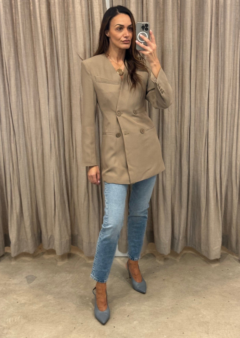 NERIAH BLAZER DRESS TAUPE