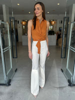 Load image into Gallery viewer, NAOMI WRAP CROP SHIRT OCHRE
