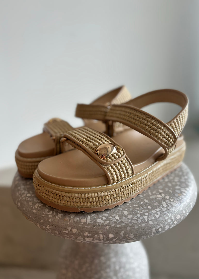 PORTER SLIDE NATURAL RAFFIA