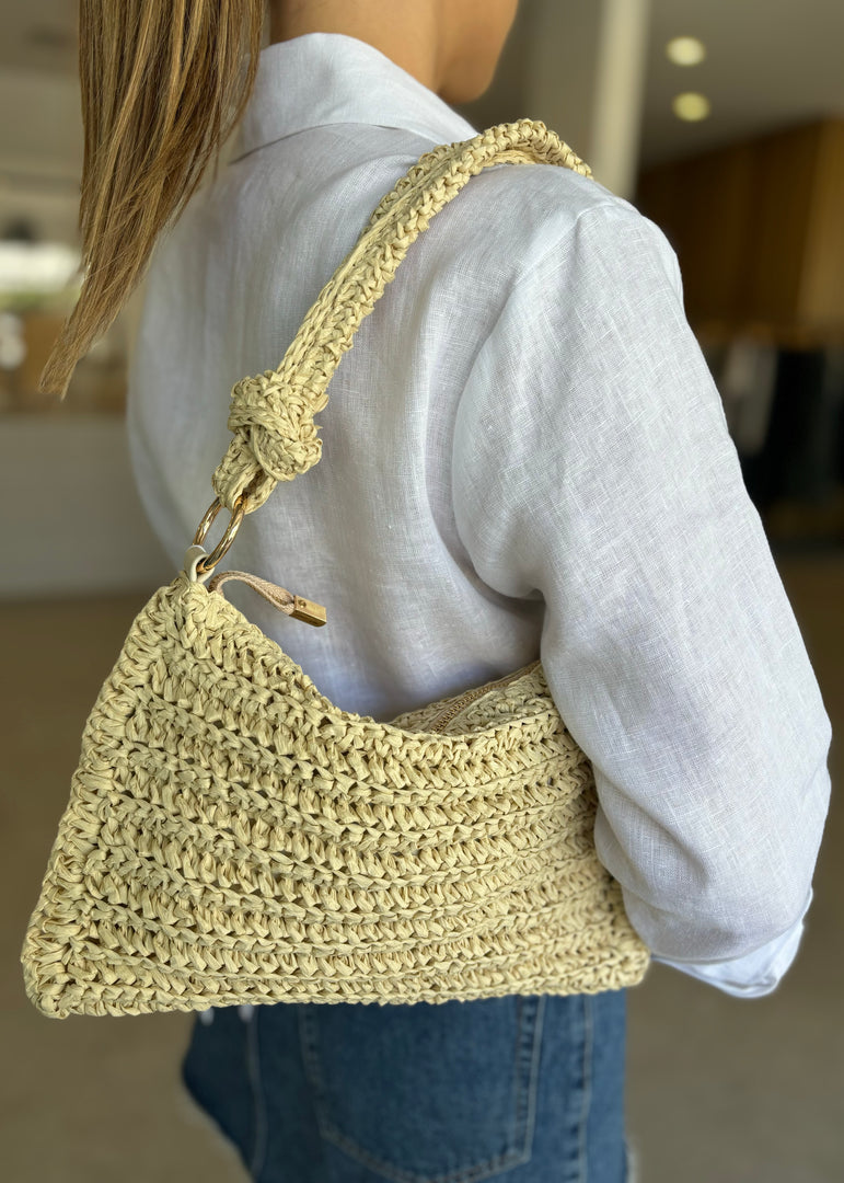 AQUILA SHOULDER BAG - RAFFIA