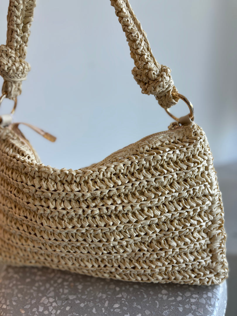 AQUILA SHOULDER BAG - RAFFIA