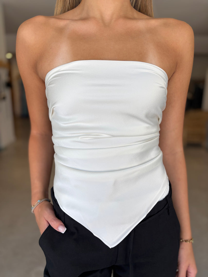 KAIA STRAPLESS TOP IVORY