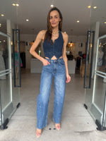 Load image into Gallery viewer, DENIM HALTER VEST
