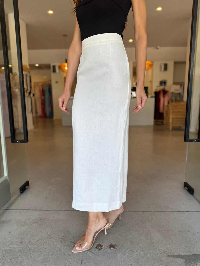 SADIE LINEN MAXI SKIRT - NATURAL