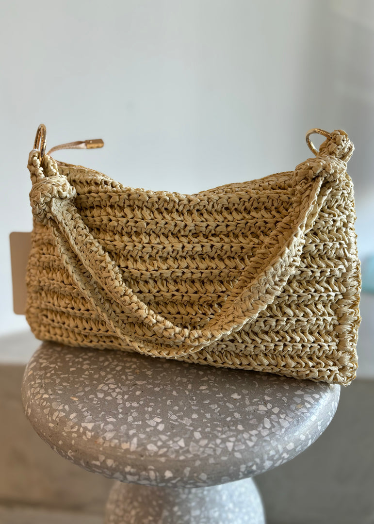 AQUILA SHOULDER BAG - RAFFIA