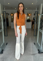 Load image into Gallery viewer, NAOMI WRAP CROP SHIRT OCHRE
