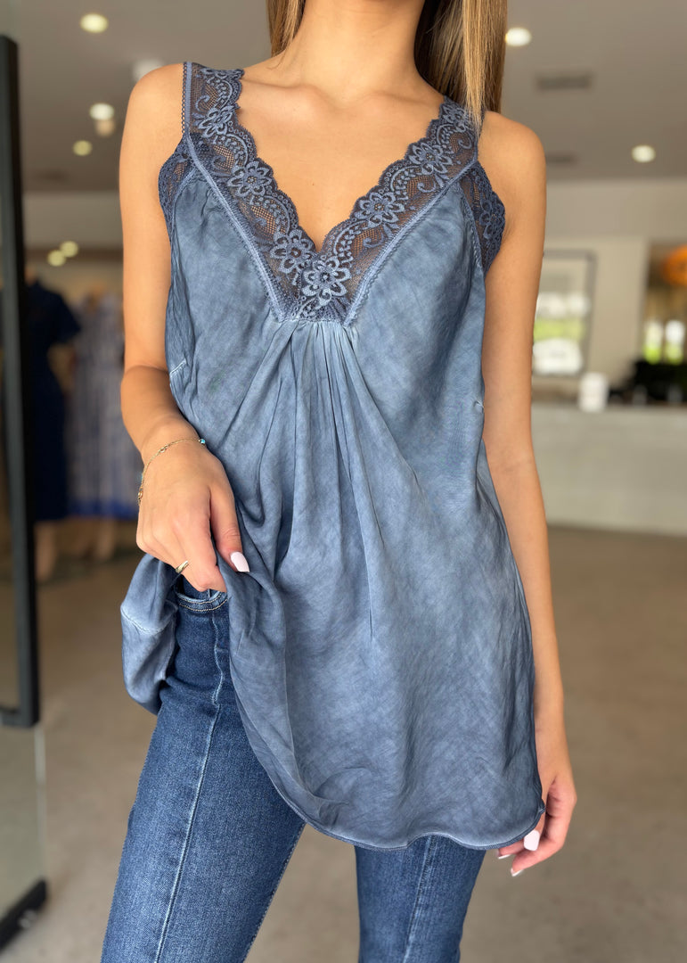 LACE CAMI - NAVY