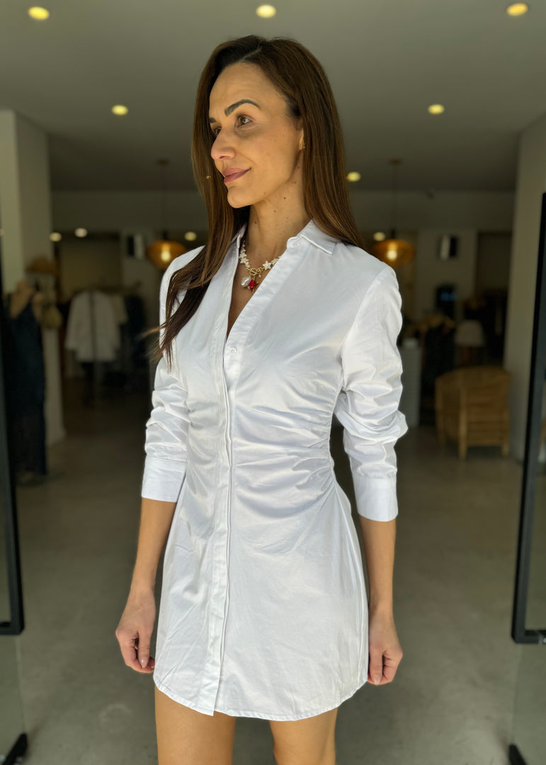 MARSEILLE MINI SHIRT DRESS WHITE