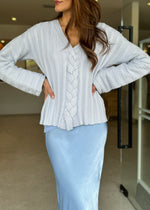 Load image into Gallery viewer, LACED SWEATER - DAWN BLUE
