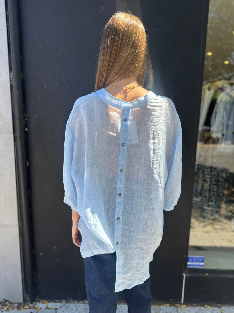 INDYA LINEN SHIRT - BABY BLUE