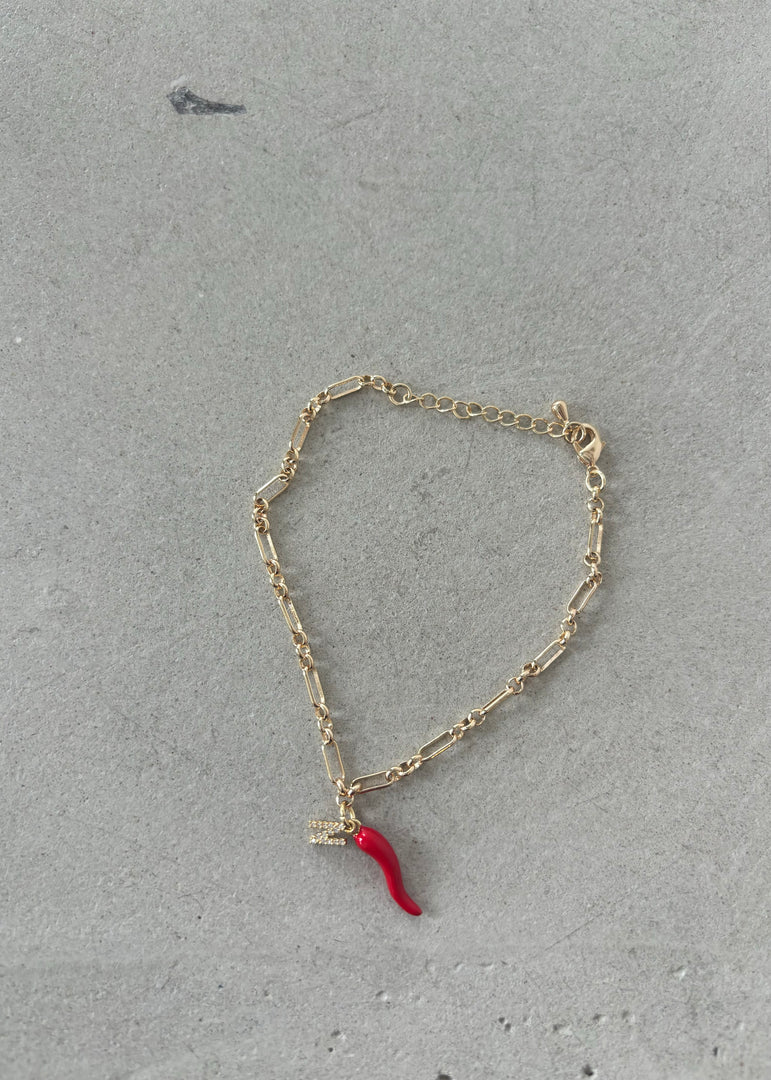 CORNO INITIAL BRACELET RED