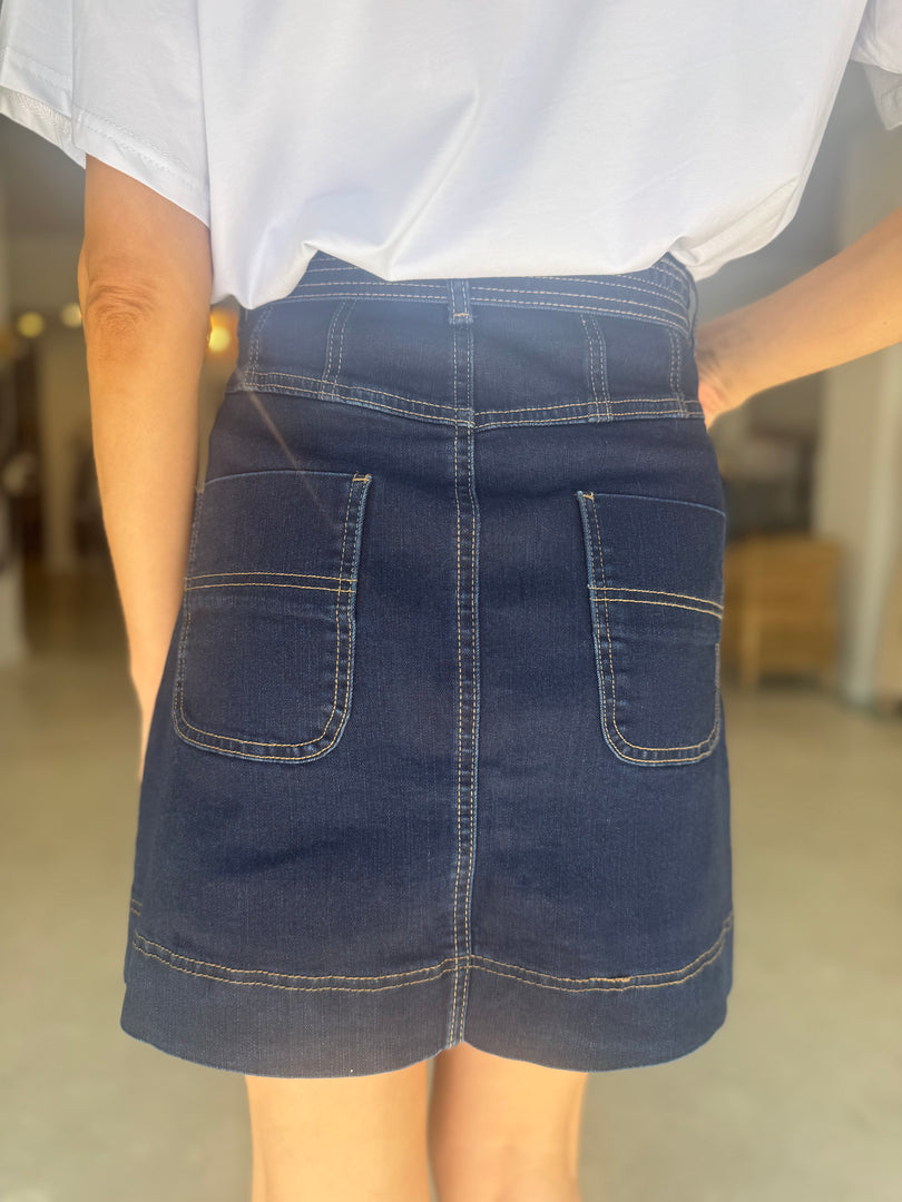 ADJACENT MINI SKIRT- INDIGO