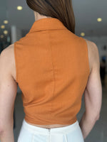 Load image into Gallery viewer, NAOMI WRAP CROP SHIRT OCHRE
