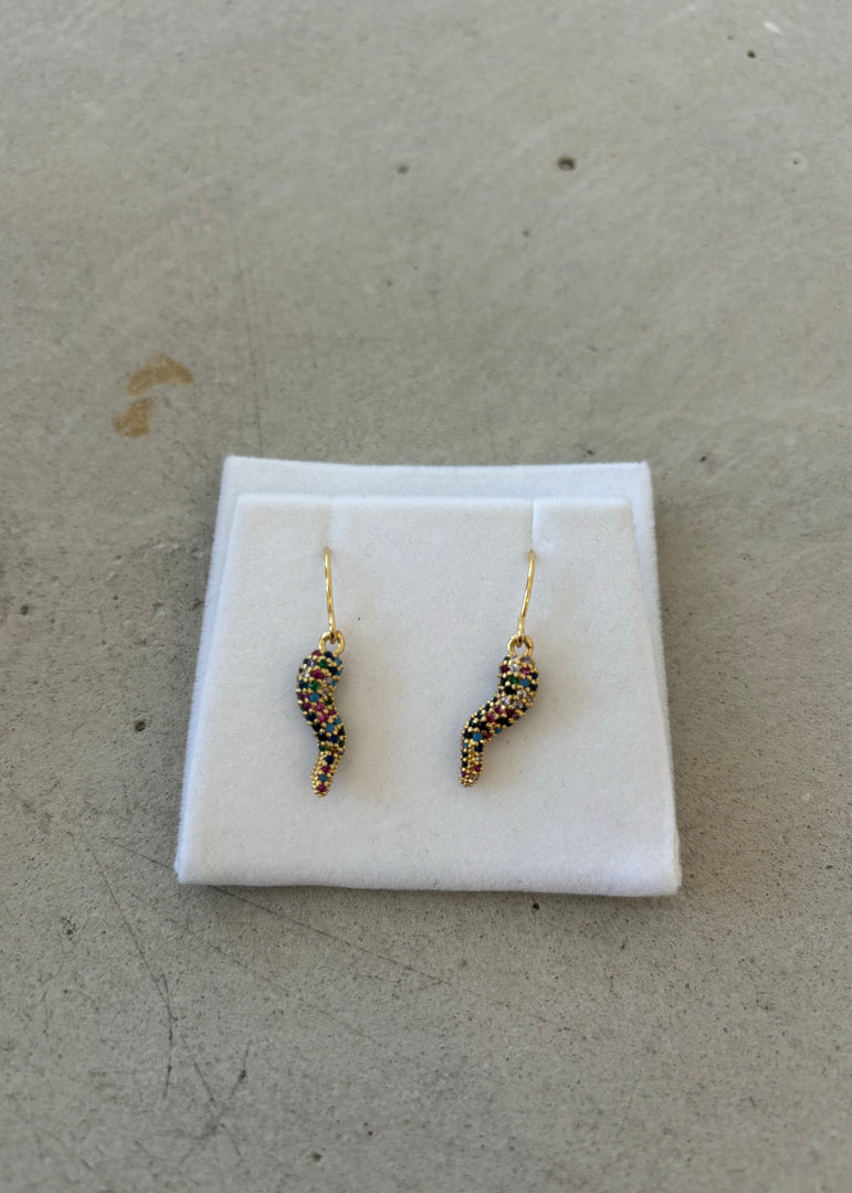 DANGLE EARRING RAINBOW CORNO