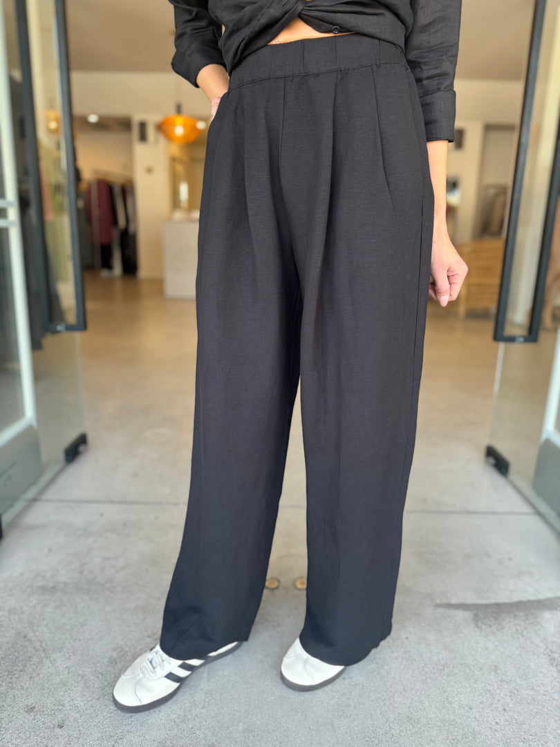 CANCUN LINEN PANT - BLACK