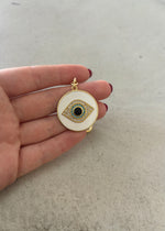 Load image into Gallery viewer, WHITE EYE BAG CHARM KEYRING
