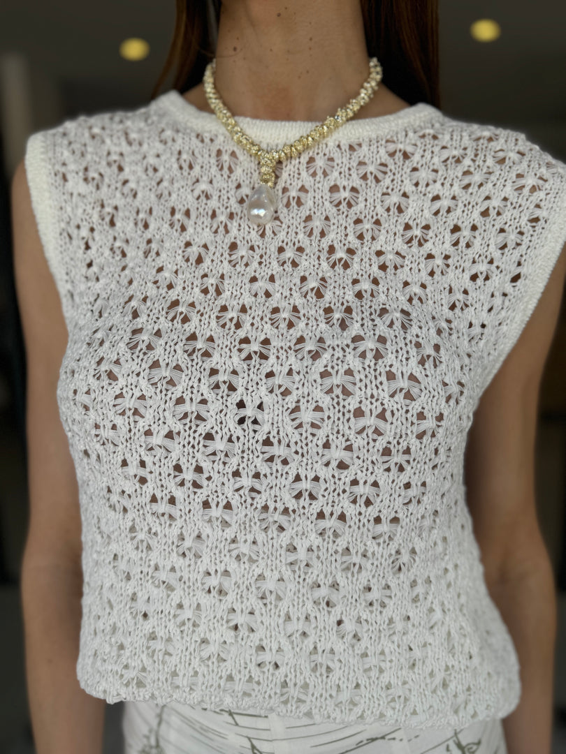 EMILIO KNIT TANK IVORY