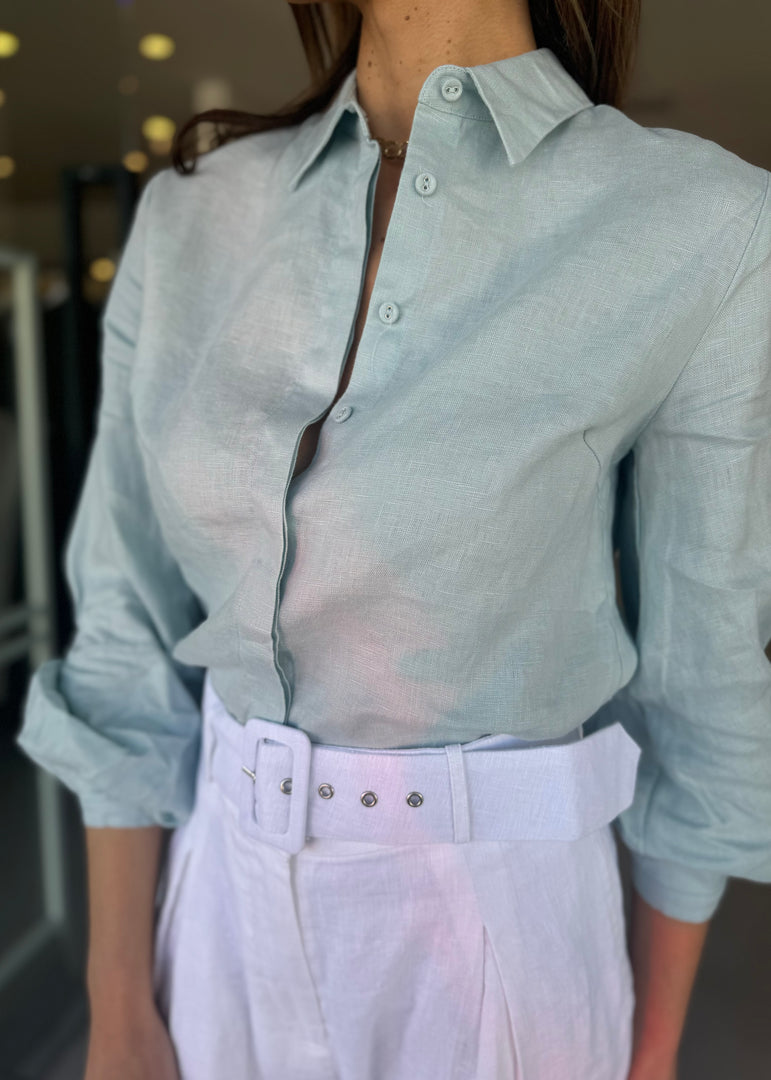 LUMA LINEN SHIRT - SKY