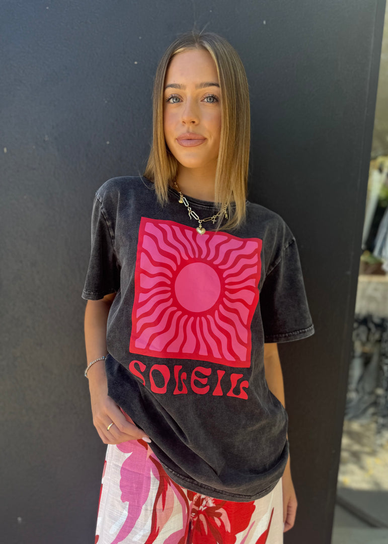 SOLEIL TEE CHARCOAL