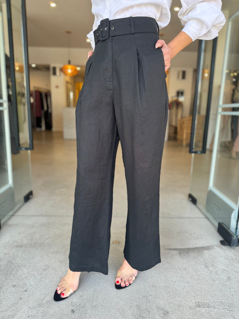 KATRINA LINEN PANT - BLACK