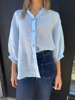 Load image into Gallery viewer, INDYA LINEN SHIRT - BABY BLUE
