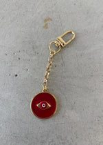 Load image into Gallery viewer, RED EYE BAG CHARM KEYRING
