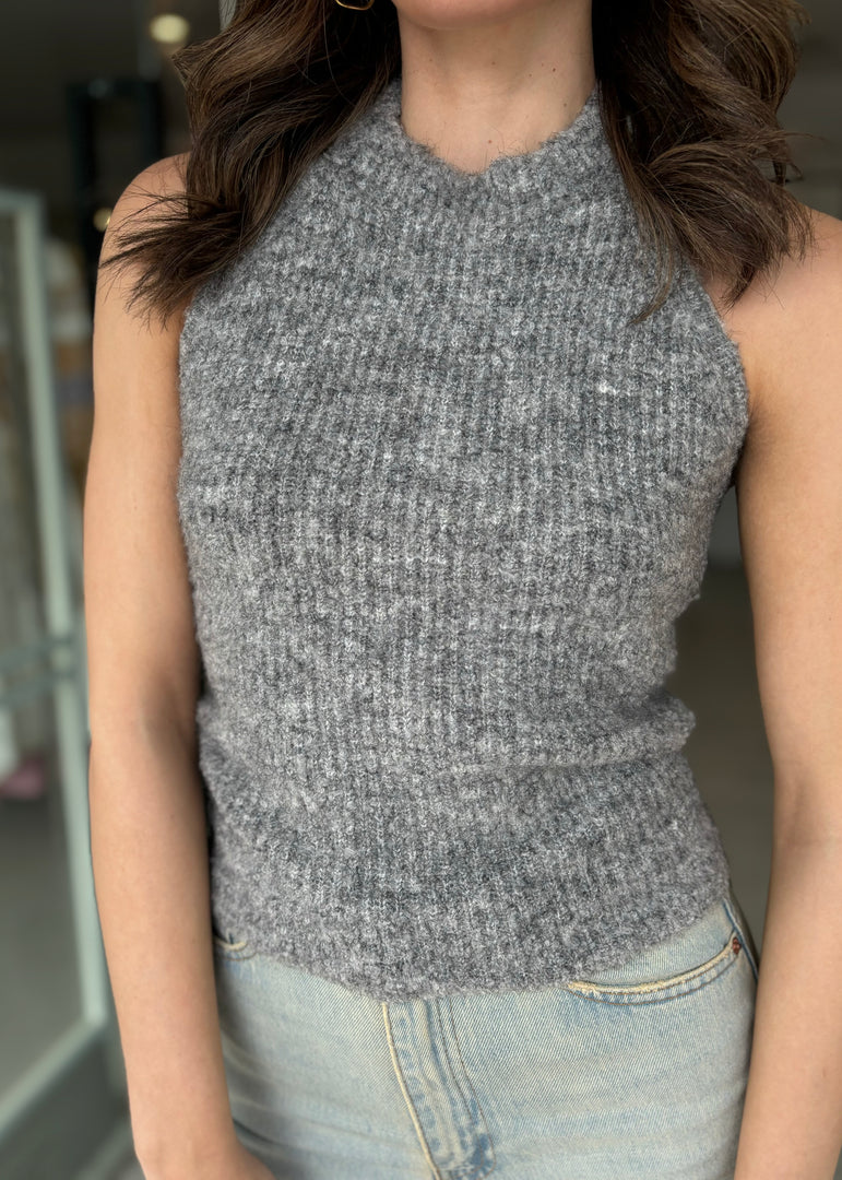 SAMARA TOP GREY MARLE