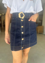 Load image into Gallery viewer, ADJACENT MINI SKIRT- INDIGO
