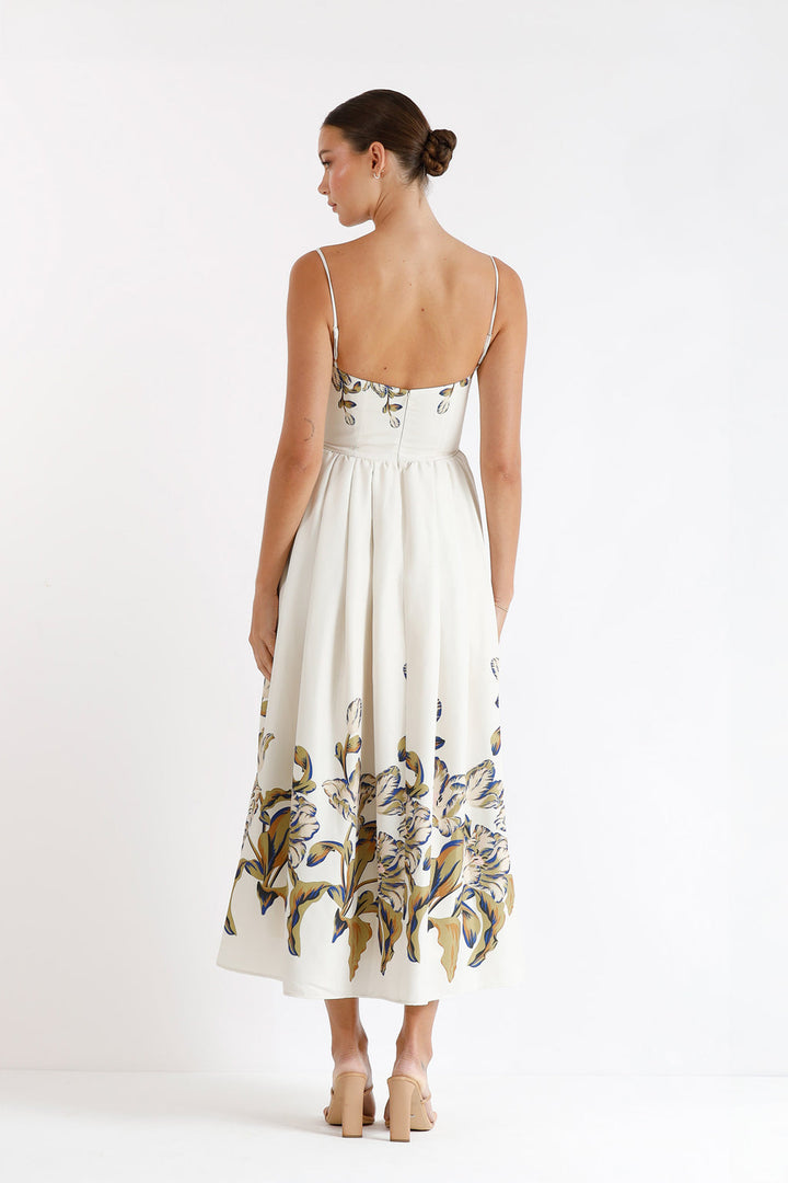 FLOURISH FLARED MIDI DRESS