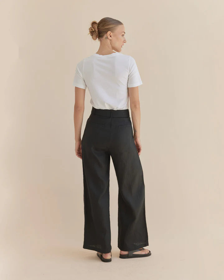 KATRINA LINEN PANT - BLACK