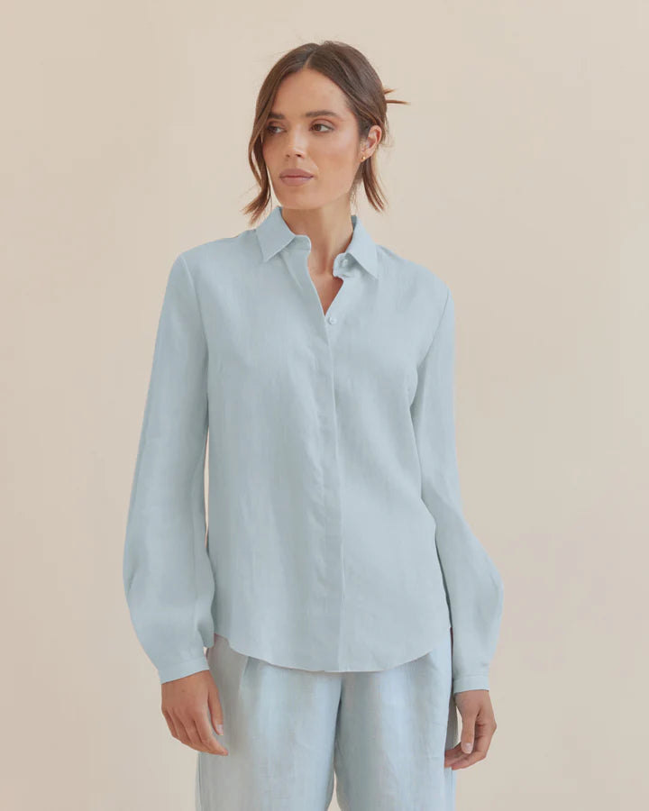 LUMA LINEN SHIRT - SKY