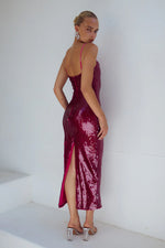 Load image into Gallery viewer, VESINA SEQUIN MIDI  BERRY
