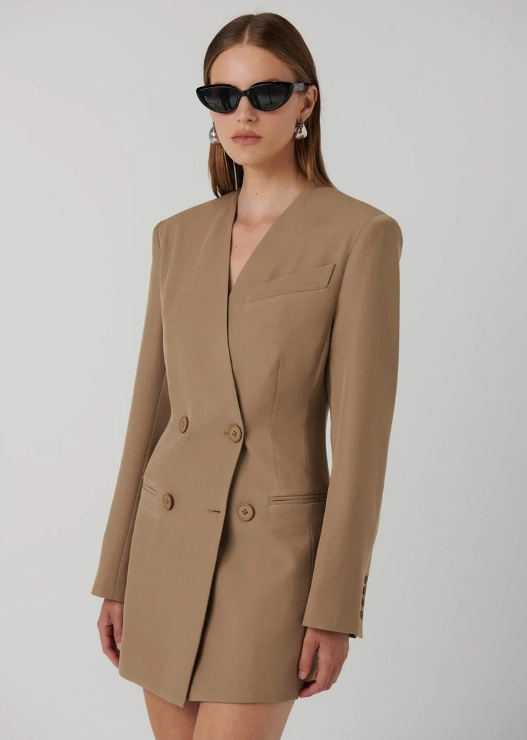 NERIAH BLAZER DRESS TAUPE